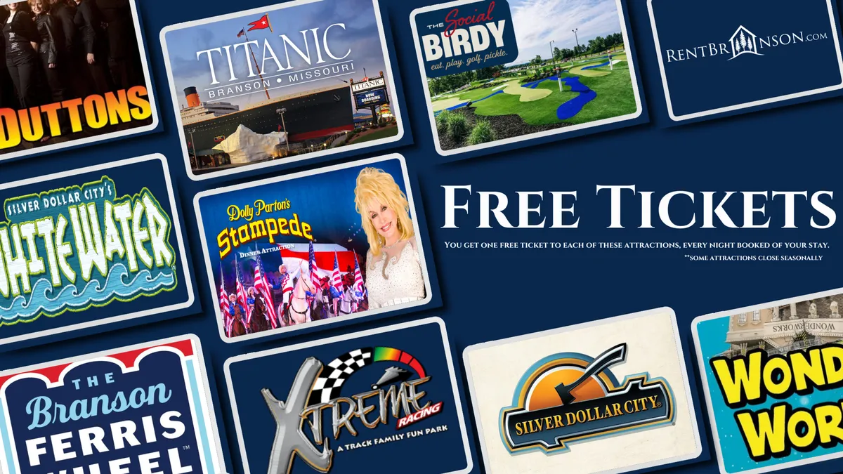 A vibrant, color-filled image featuring eye-catching 'Free Tickets' text and well-known attraction logos, suggesting a world of entertainment and nightlife opportunities at your doorstep.